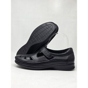 SAS Roamer Walking Shoes Black Leather Comfort Womens Size 8 Narrow Pre-owned